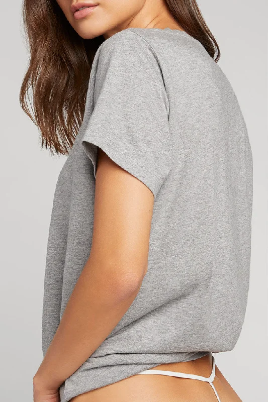 Vibrant Femme Fashion Uniform Crew Tee in Heather Grey