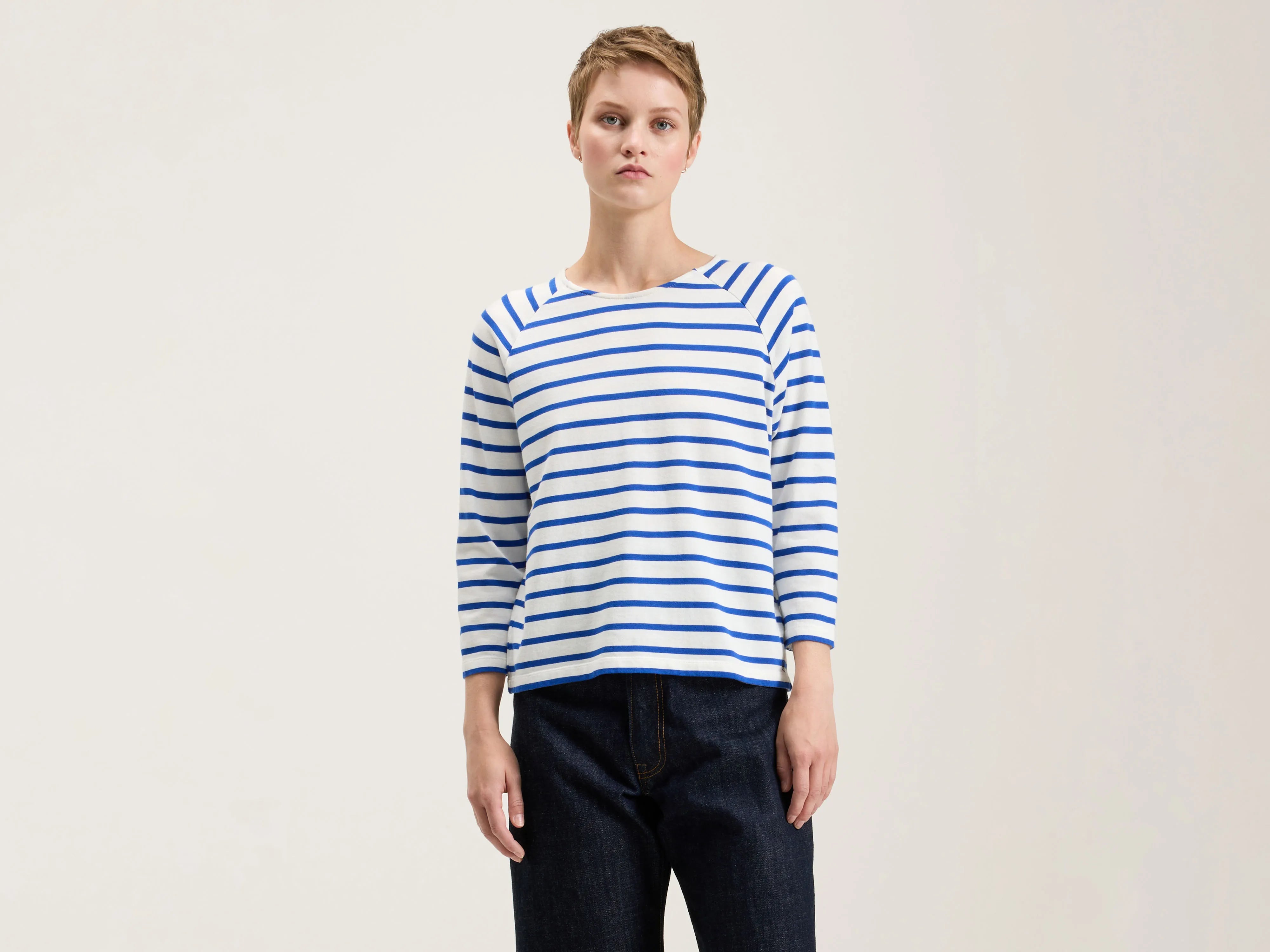 Your Timeless Wardrobe Awaits Maow crew-neck t-shirt (242 / W / STRIPE C)