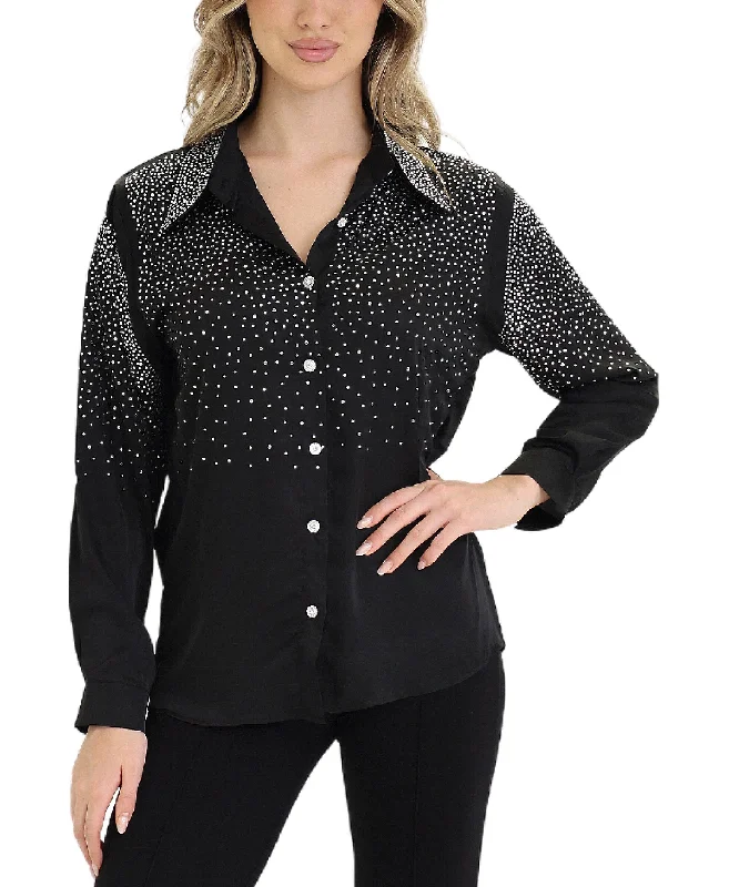 Chic Trends Unveiled Blouse w/ Crystals