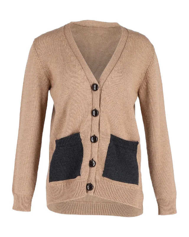 Special Offers Ganni Buttoned Cardigan in Brown Wool