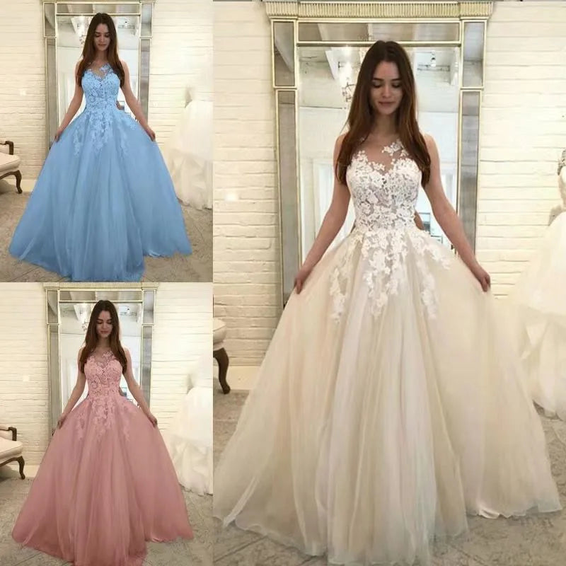 Forward Trendsetter Wedding Dress Sexy Lace Wedding Dress Three-color Dress Plus Size Conventional Sleeve  Round Neck Dress