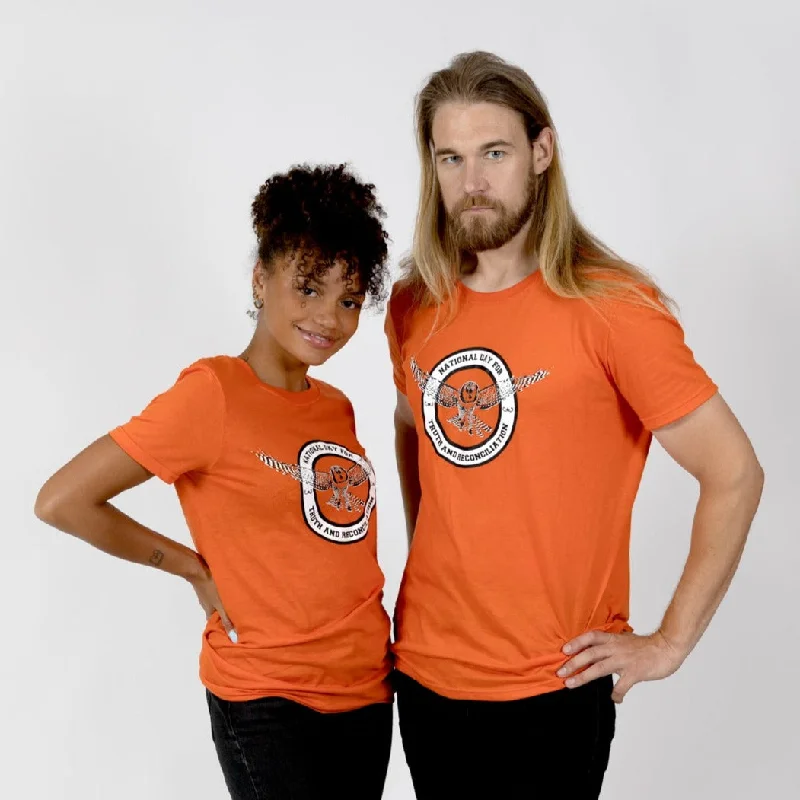 Chic And Comfortable Muin X Stanfield's Adult Orange T-Shirt - NATIONAL DAY FOR TRUTH AND RECONCILIATION  "OWL"