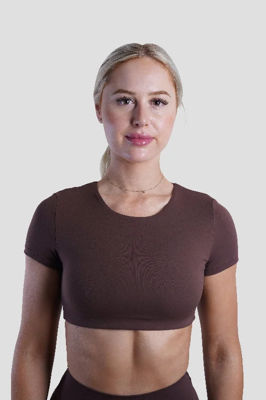 Current Trends SLEEK TOP SHORT SLEEVE - ESPRESSO