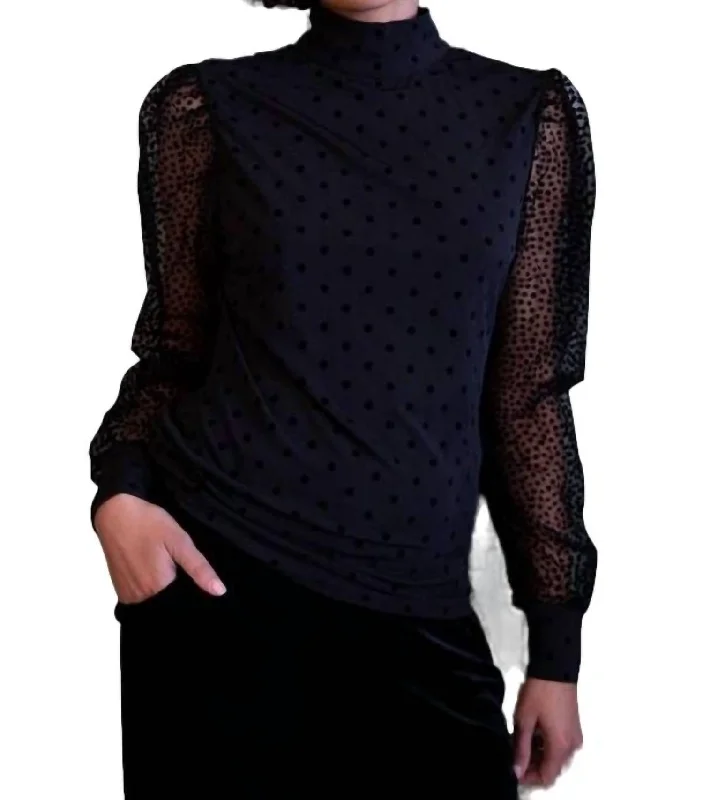 You'Ll Love Us Because Polka Dot Blouse In Black