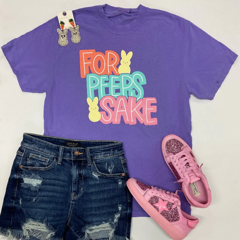 Affordable Women's Clothing Sale Online For Peeps Sake Short Sleeve Graphic Tee in Purple