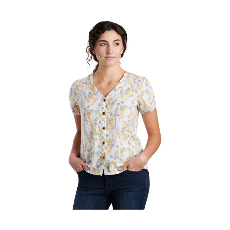 Runway Inspired Wear Kuhl Women's Hadley Short Sleeve Top - Ivory Print - ONLINE STORE CREDIT/EXCHANGE ONLY