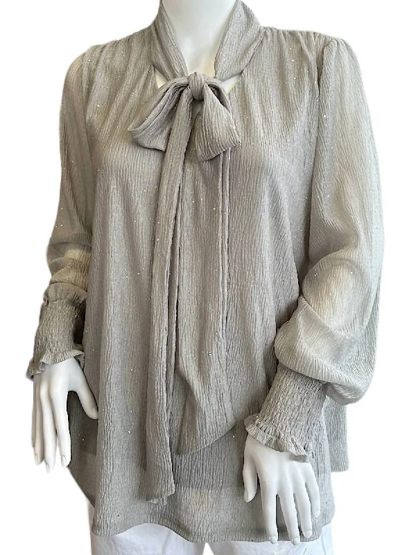 Special Offer For You Chiffon Blouse In Sage Grey