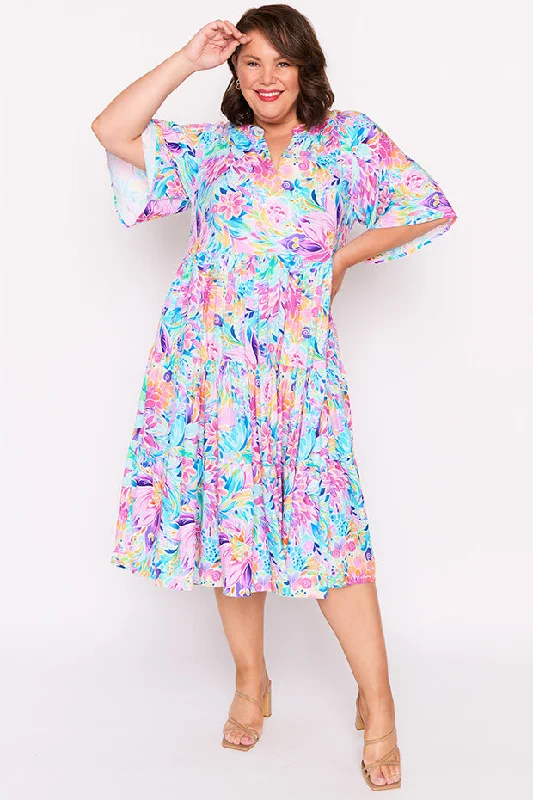 Fashionable Casual Tops Chrissie Rainbow Bloom Dress