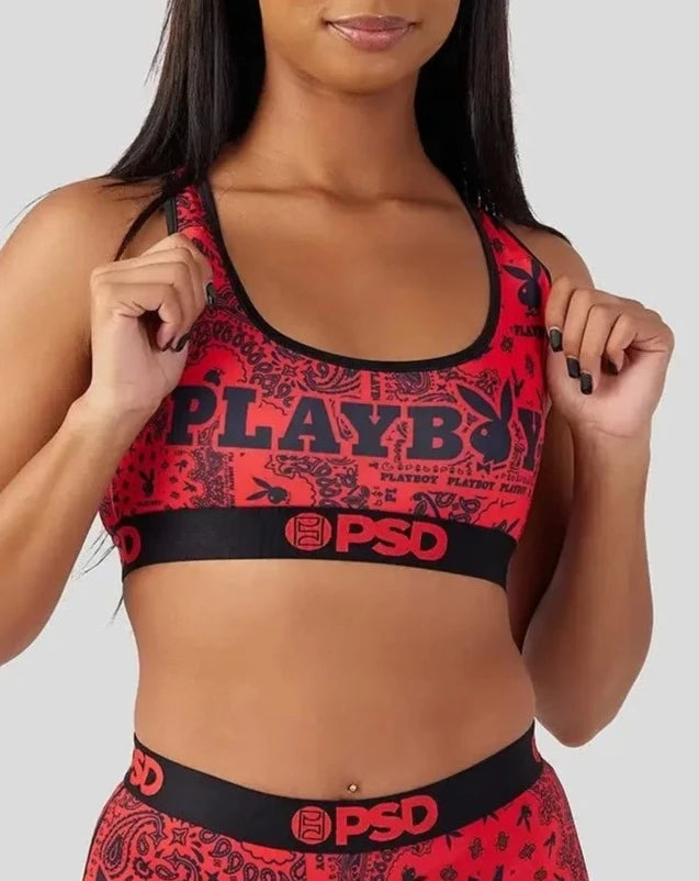 Fashion Sale Playboy Paisley Sports Bra