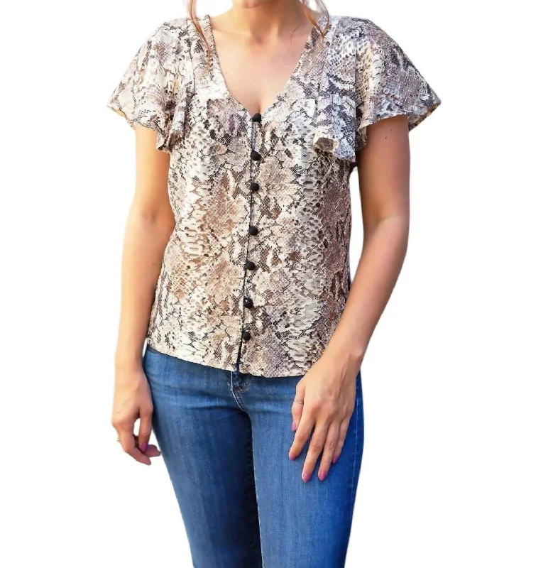 Big Discounts Printed Blouse In Snake Printed