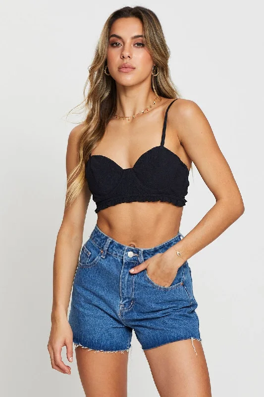 Affordable Fashion for Women Black Crop Bralette