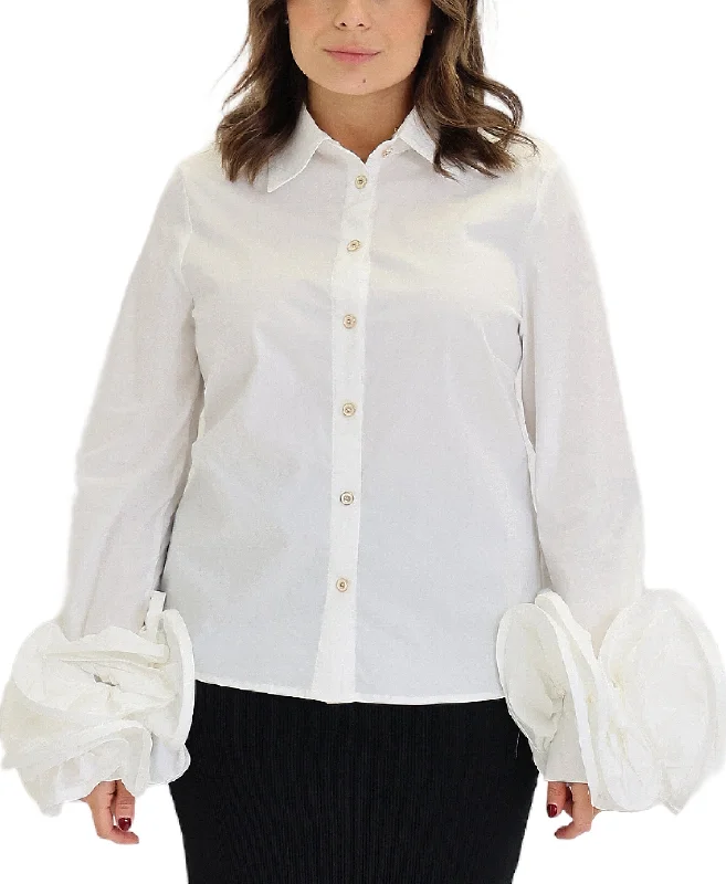 Bold Fashion Blouse w/ Ruffle Sleeves