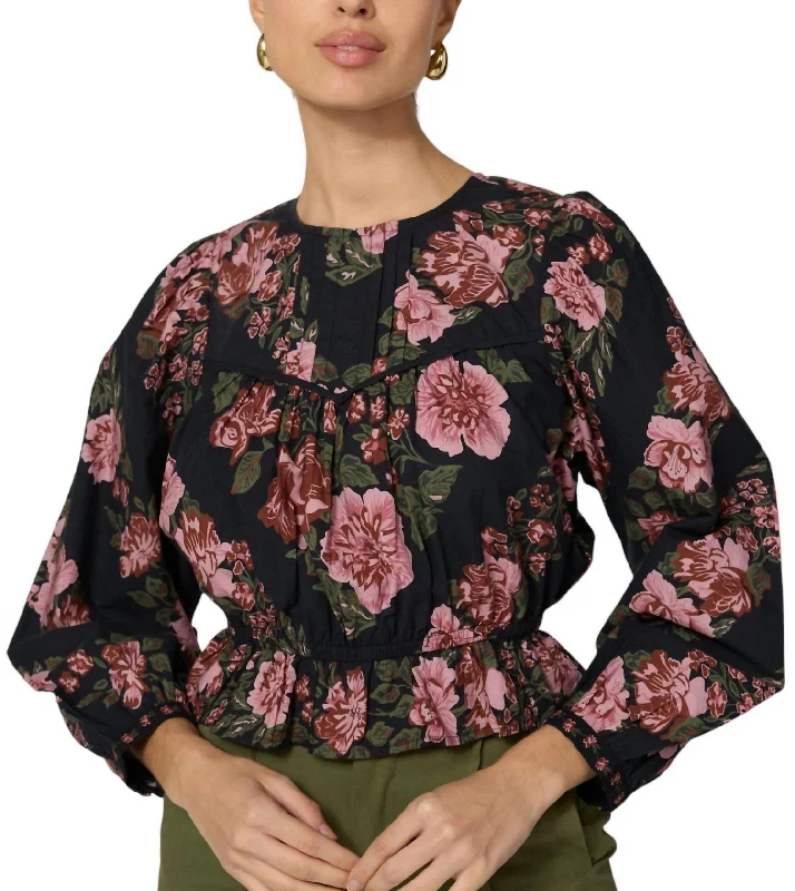 Explore What's New Bernadette Blouse In Blue Floral