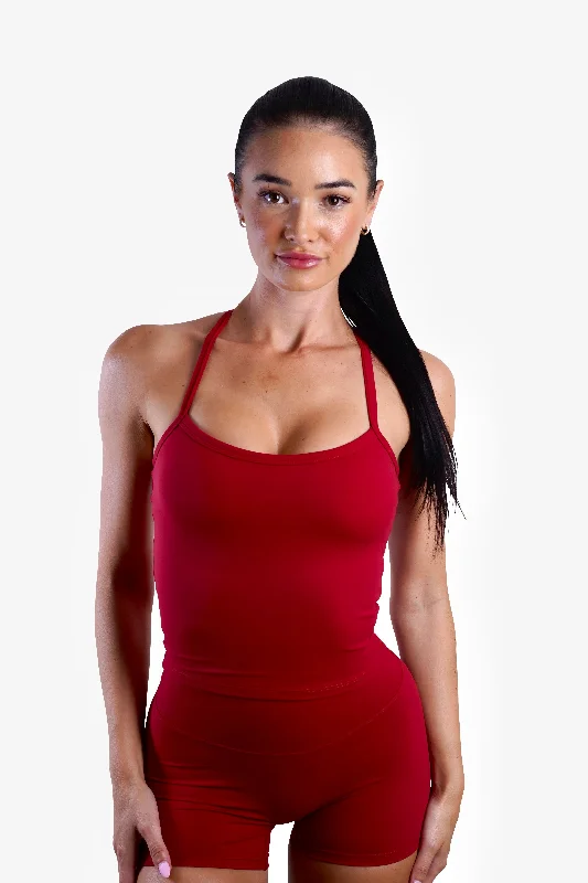 Women's Evening Wear SLEEK TANK TOP - DARK RED