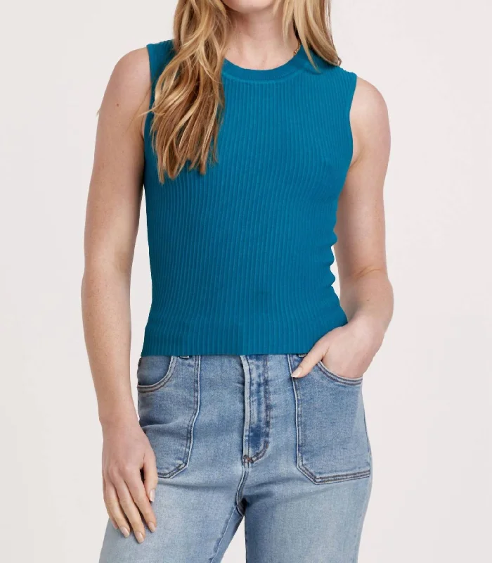 Unbeatable Deals Stirling Muscle Rib Tank In Empress Teal