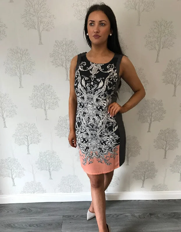 Limited Time Deal Dede Grey Sleeveless Aztec Midi Dress