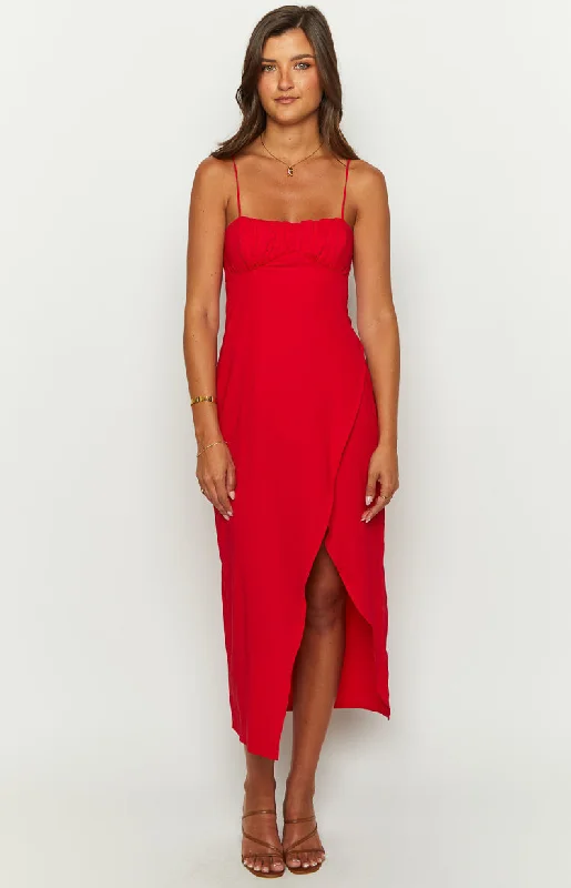 Style Upgrade Kirrily Red Midi Dress