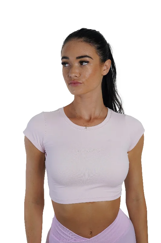 Trendy Online Boutiques KTP CROPPED TEE - BABY PINK