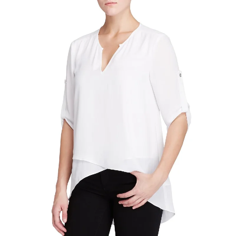 Fashion Women's Clothing Womens Sheer V-Neck Blouse