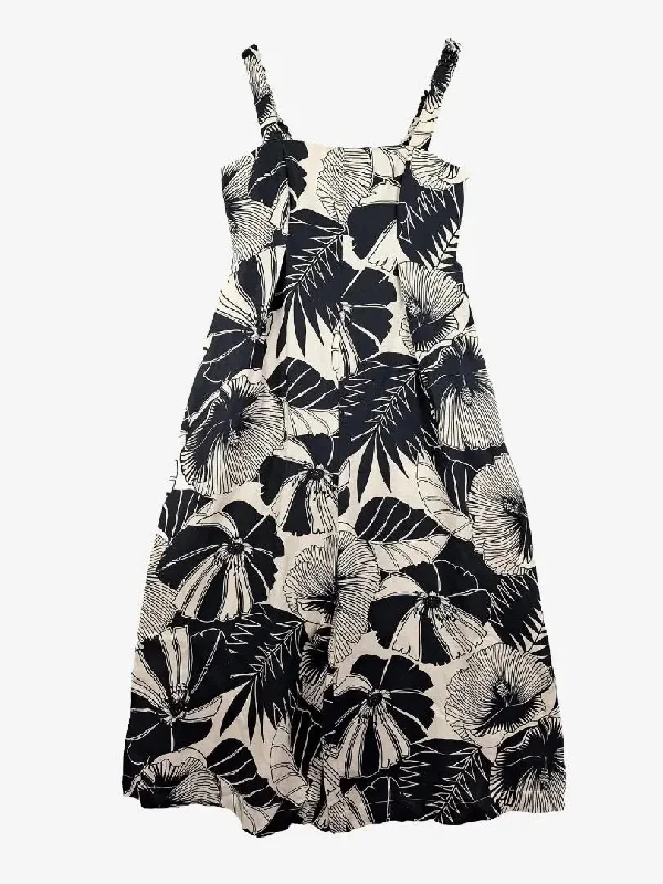 Comfortable Casual Wear Veronika Maine Monochrome Tropical Leaf Summer Jumpsuit Size 12