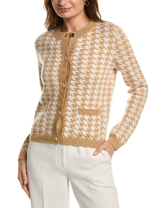 Premium Fabrics Kier+J Houndstooth Wool & Cashmere-Blend Cardigan