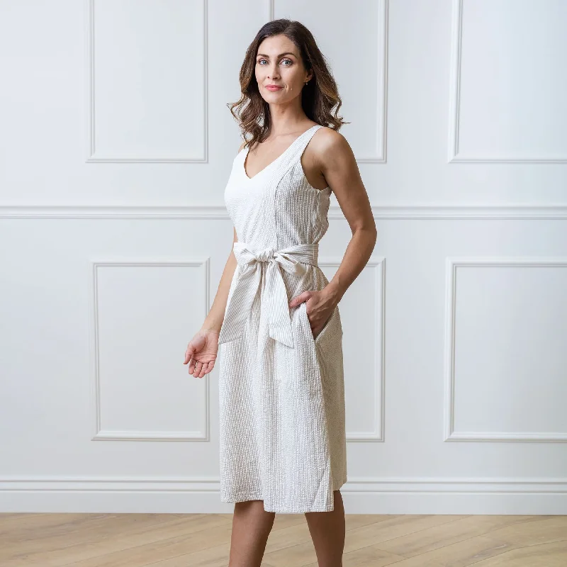 Clearance Event A-Line Organic Dress with Sash