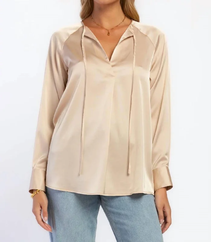 Women's Clothing for Every Occasion River Satin Blouse In Gold