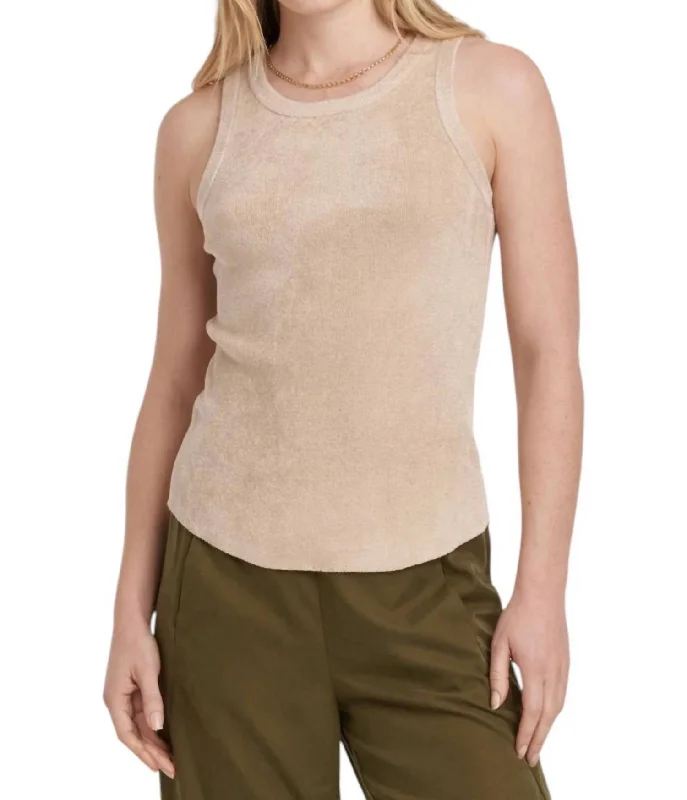 Must Haves Cora Ribbed Tank Top In Beige