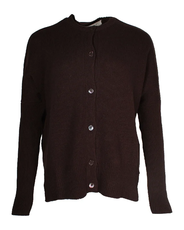 Sporty Streetwear Marni Button-Down Cardigan in Brown Wool