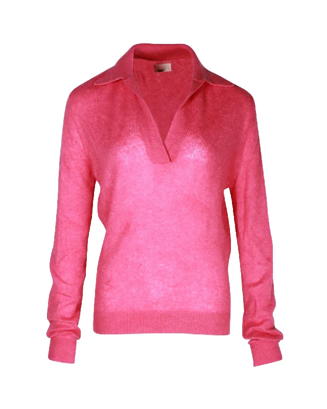 Sophisticated Style Khaite Jo Polo Sweater in Pink Cashmere