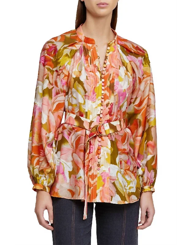 Trendy Women's Fashion Lawson Blouse In Pink Bouquet