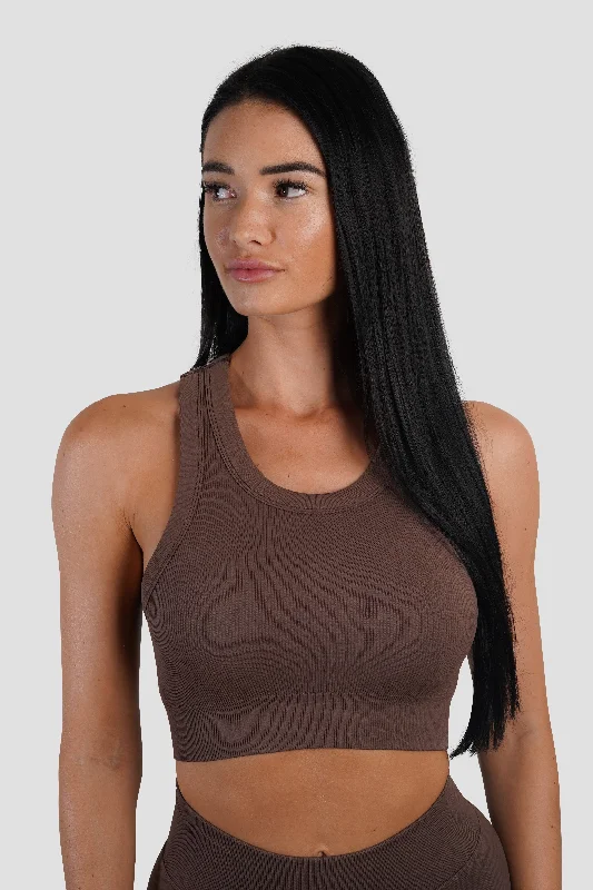 Best Deals Of The Season KTP RIBBED TANK - ESPRESSO