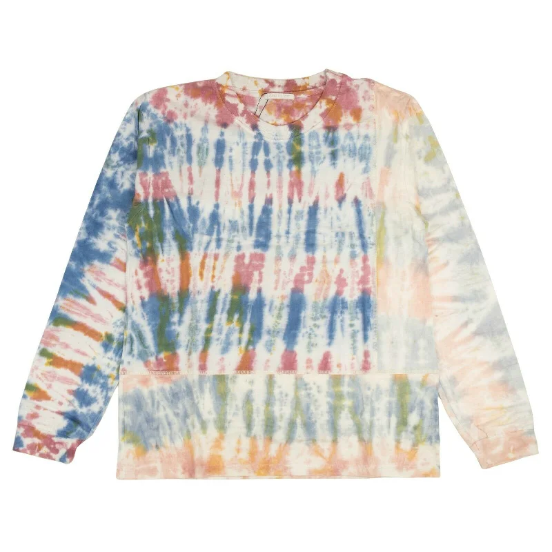 Free Spirited Fashion John Elliott Reconstructed Tie-Dye Long Sleeve T-Shirt - White