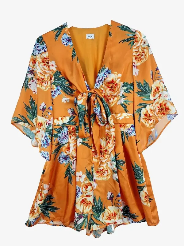 Weekend Sale Sheike Tropical Floral Tie Front Playsuit Size 10