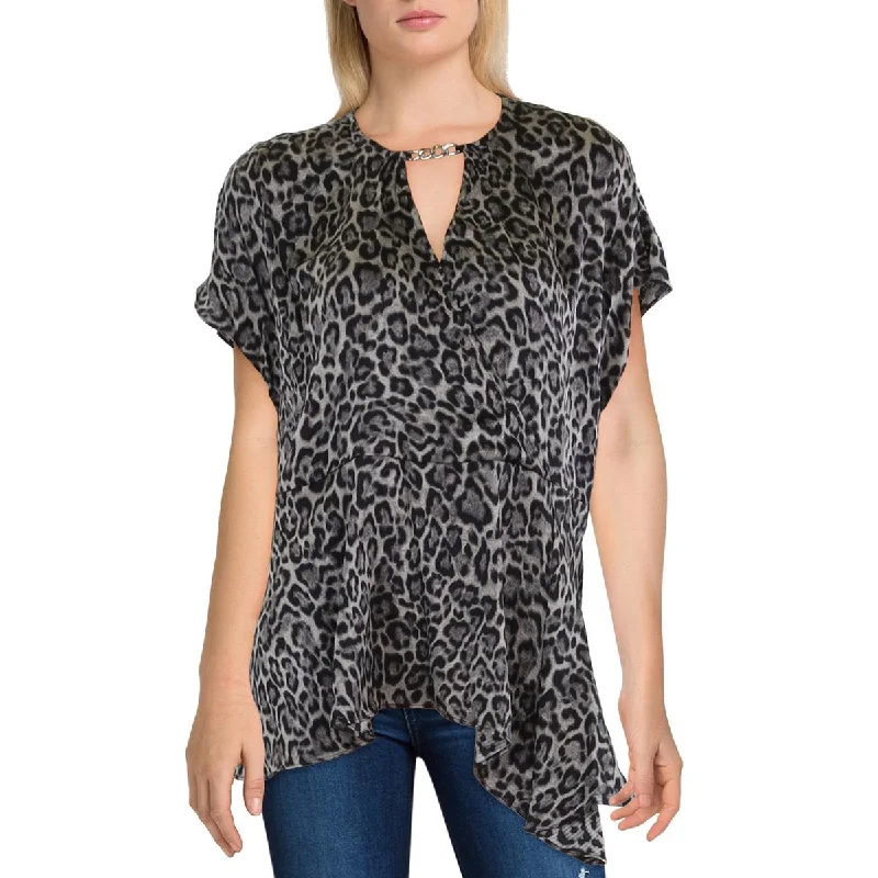 Best Sellers Womens Chain Neck Surplice Blouse