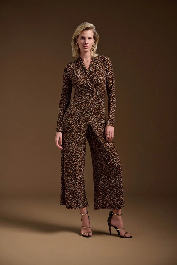 Trendy New Clothes Joseph Ribkoff Silky Knit Animal Print Culotte Jumpsuit