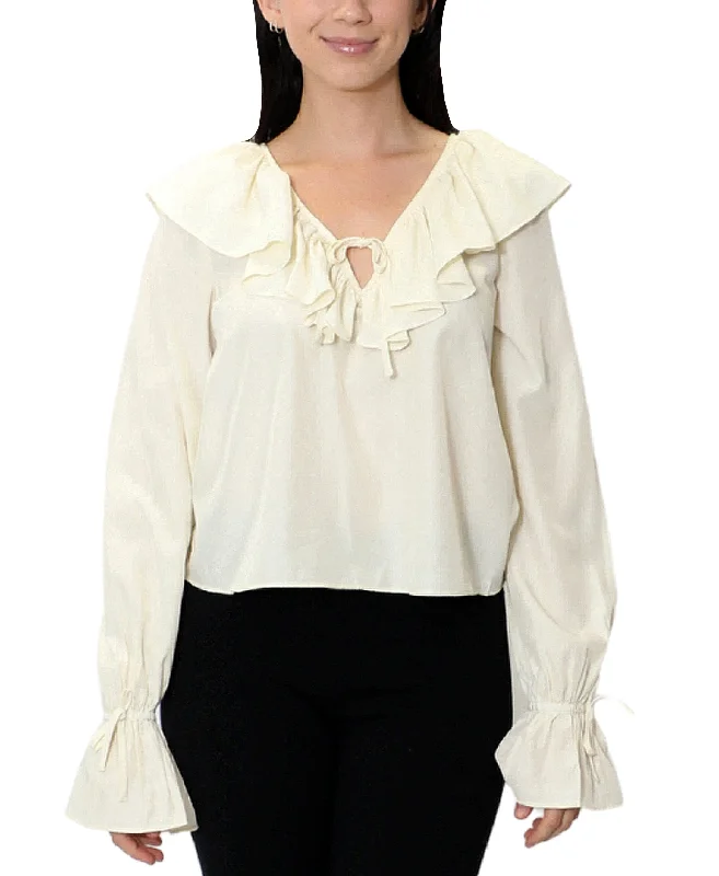 Exclusive Online Sale Solid Ruffle Blouse