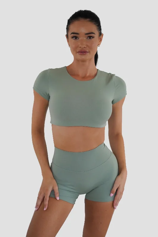 Trend Alert SLEEK TOP SHORT SLEEVE - KHAKI GREEN