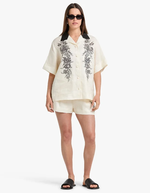 Unleash Your Style Short Sleeve Shirt - Cream Floral