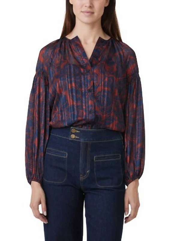 Urban Femme Streetwear Ballon Blouse In Intense Red