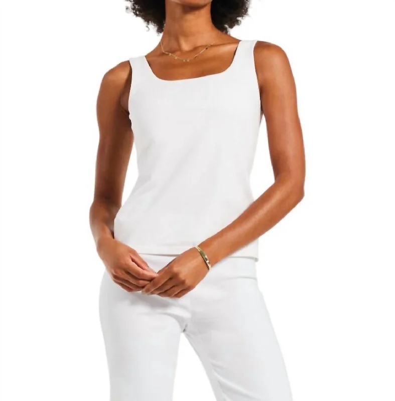 Timeless Women's Fashion Styles Shelf Bra Tank In White