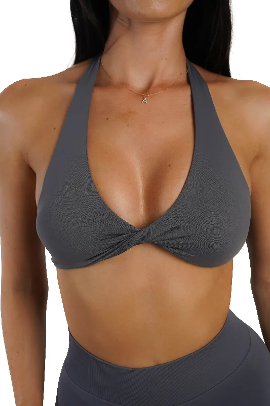 Women Online Clothing Boutiques Twist Halter Bra - Storm