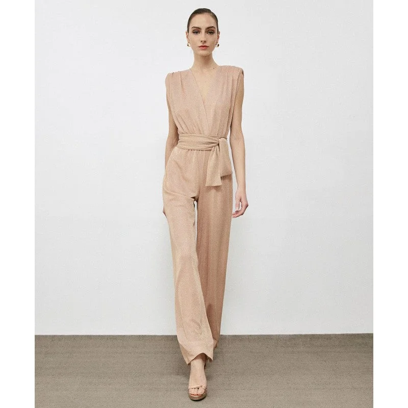 Clearance Event Access Gold Glitter Jumpsuit