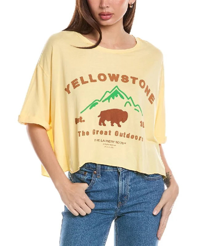 Women's Clothes Online Shopping THE LAUNDRY ROOM Bison Crop Oversized T-Shirt