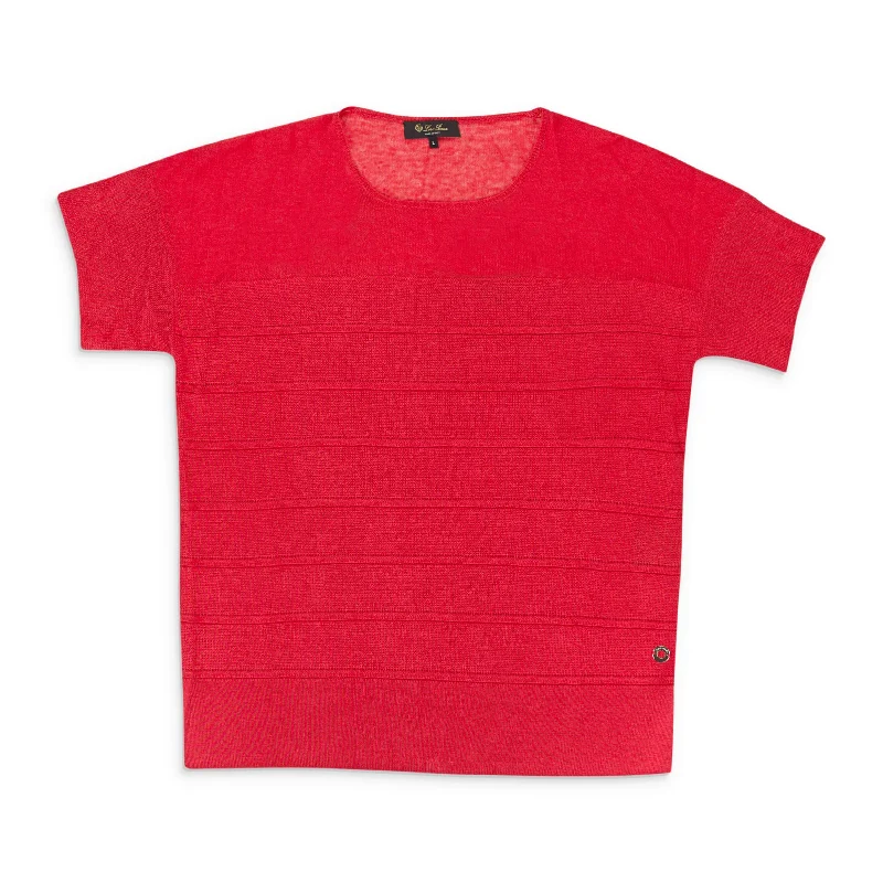 Clothing Sales SCOOP NECK SHORT SLEEVE RED T-SHIRT