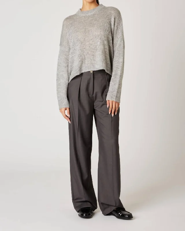 The Epitome Of Modern Women's Fashion Ariana Sweater In Heather Grey