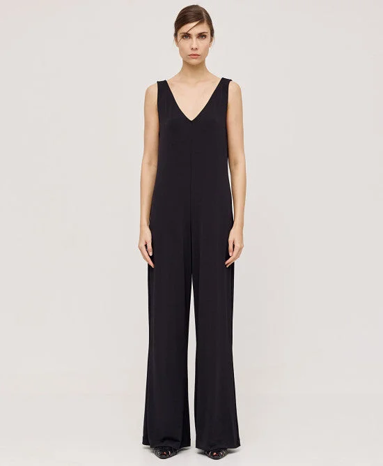 Trendy Women's Collection Access Fashion Black Jumpsuit With Straps