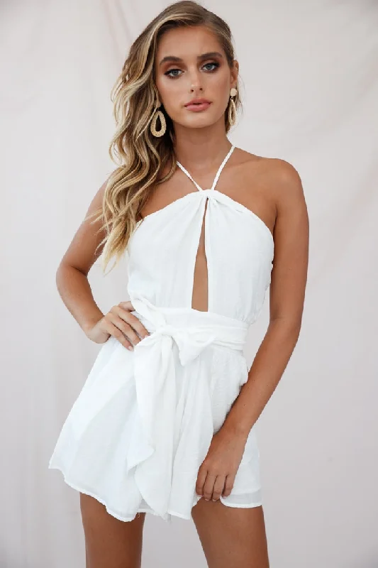 Get The Latest Trends Belle Fit and Flare Romper White