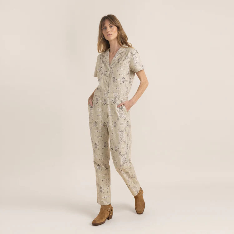 Vintage Style Clothing Sale Roark Layover Short Sleeve Jumpsuit - Stone