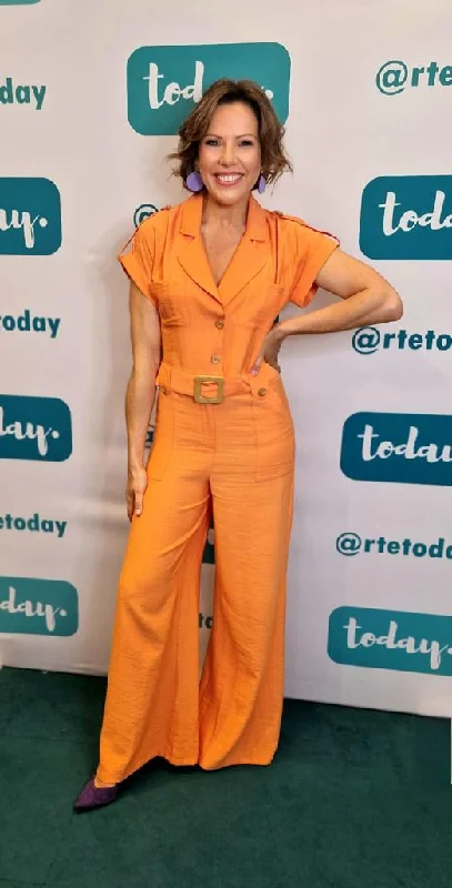 Online Boutiques Clothing Miena Jumpsuit (Orange)